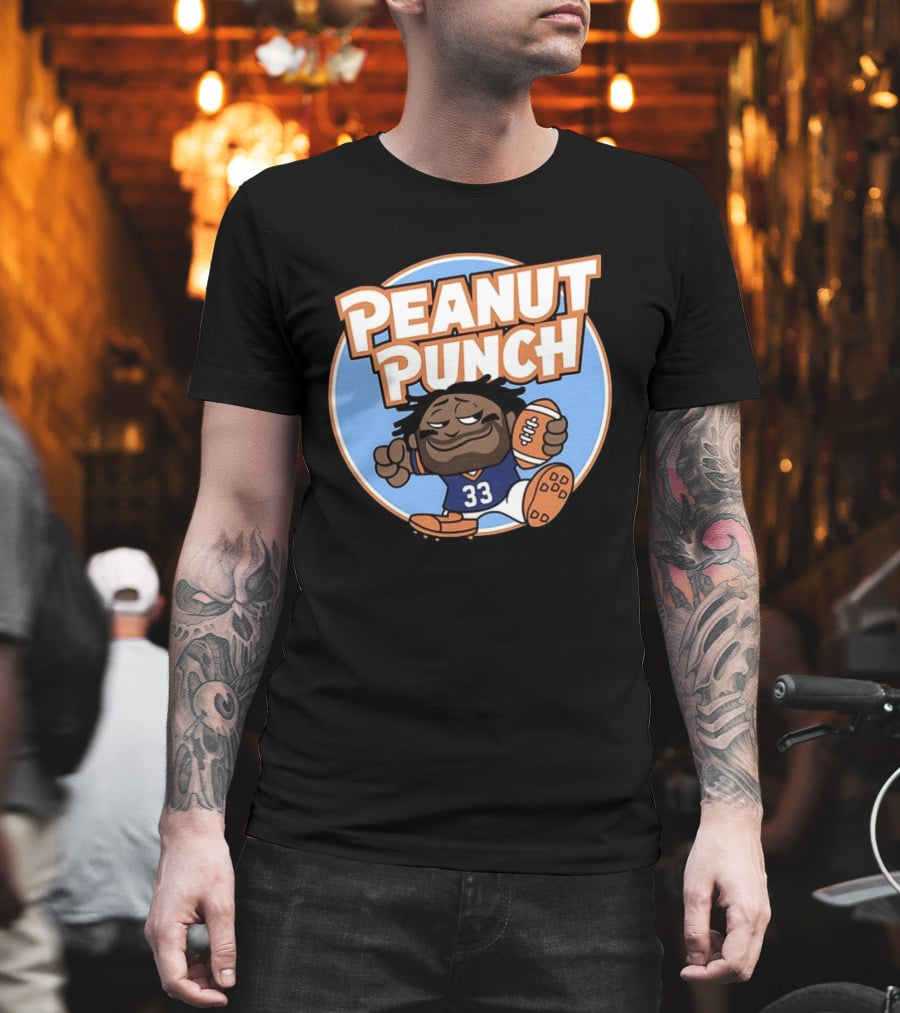 Peanut Punch Charles Tillman Chicago Bears Number 33 Cartoon T-Shirt