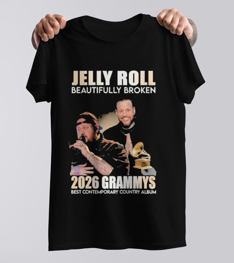 Jelly Roll Beautifully Broken 2026 Grammys Best Contemporary Country Album T-Shirt