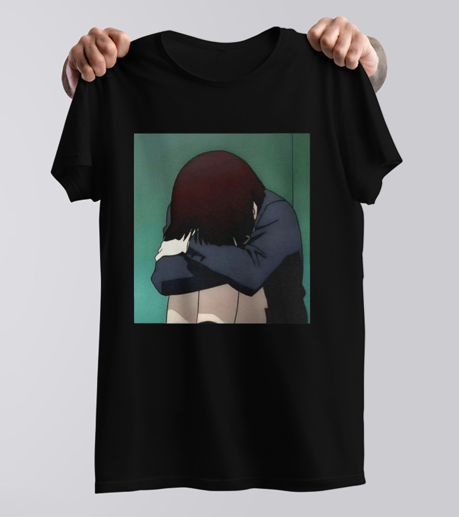 Lain Iwakura Sad Girl In Serial Experiments Lain Anime Iconic Scene T-Shirt