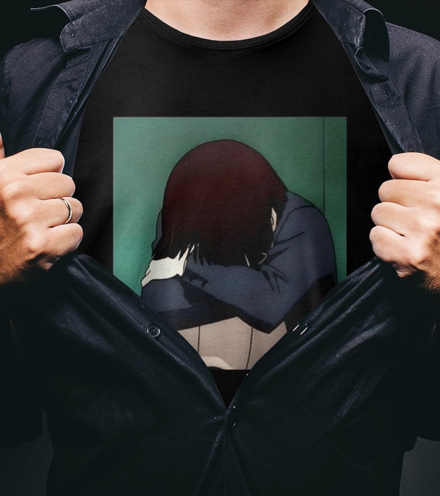 Lain Iwakura Sad Girl In Serial Experiments Lain Anime Iconic Scene T-Shirt