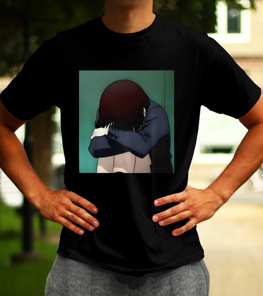 Lain Iwakura Sad Girl In Serial Experiments Lain Anime Iconic Scene T-Shirt