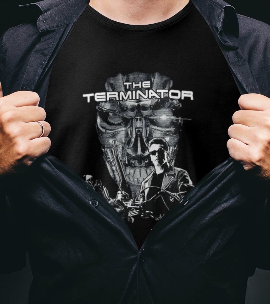 The Terminator Motorcycle Iconic Cyborg T-Shirt