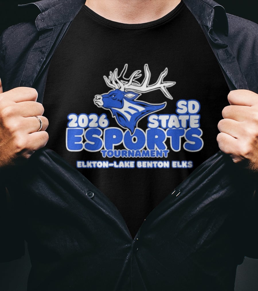 2026 SD State Esports Tournament Elkton Lake Benton Elks Elk Head T-Shirt