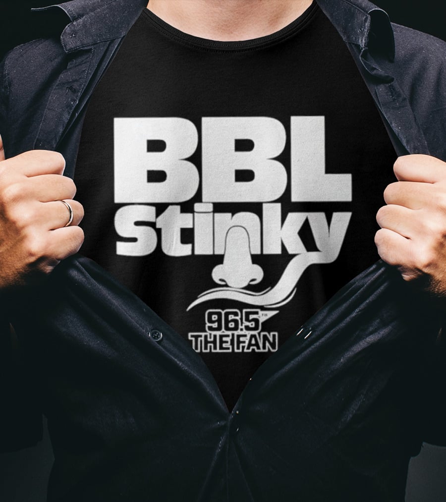 BBL Stinky Nose Mustache 96.5 The Fan Sports Radio T-Shirt