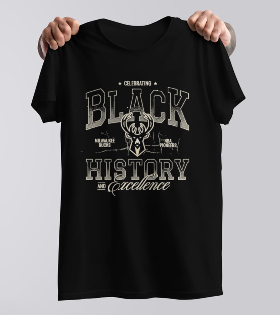 Celebrating Black History And Excellence Milwaukee Bucks T-Shirt