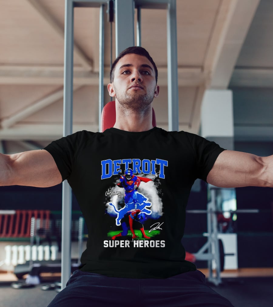 Detroit Lions Super Heroes Champion Legend T-Shirt