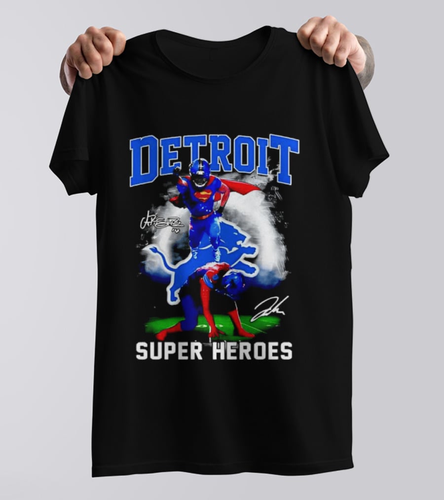 Detroit Lions Super Heroes Champion Legend T-Shirt