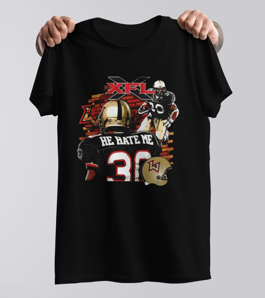 Rod Smart He Hate Me XFL 30 Panthers Football T-Shirt