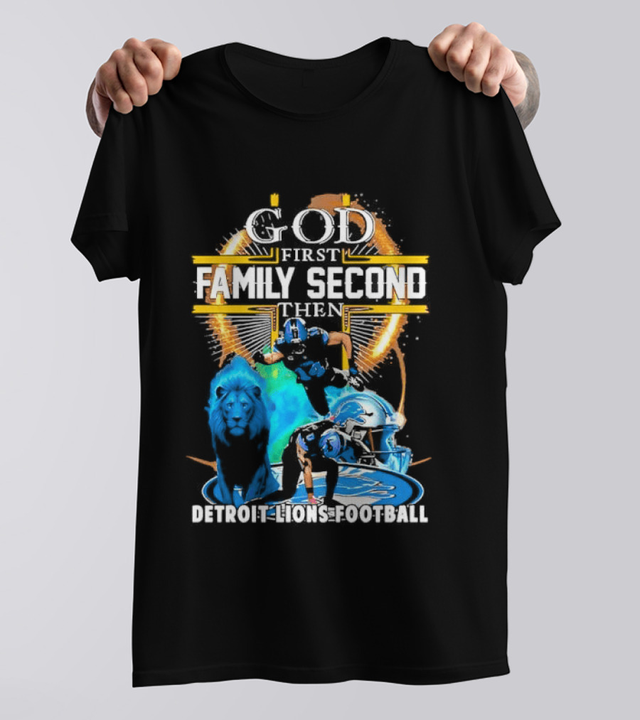God First Family Second Detroit Lions Football St. Brown & Gibbs T-Shirt