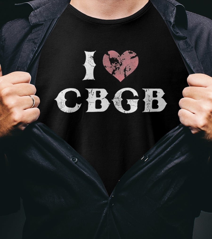 I Love CBGB Heart Icon Retro Music Culture T-Shirt