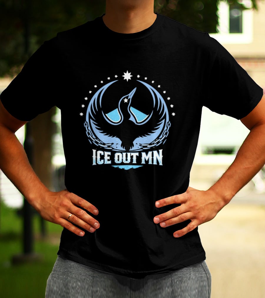 Ice Out MN Minnesota Loon Resistance Northern Star T-Shirt