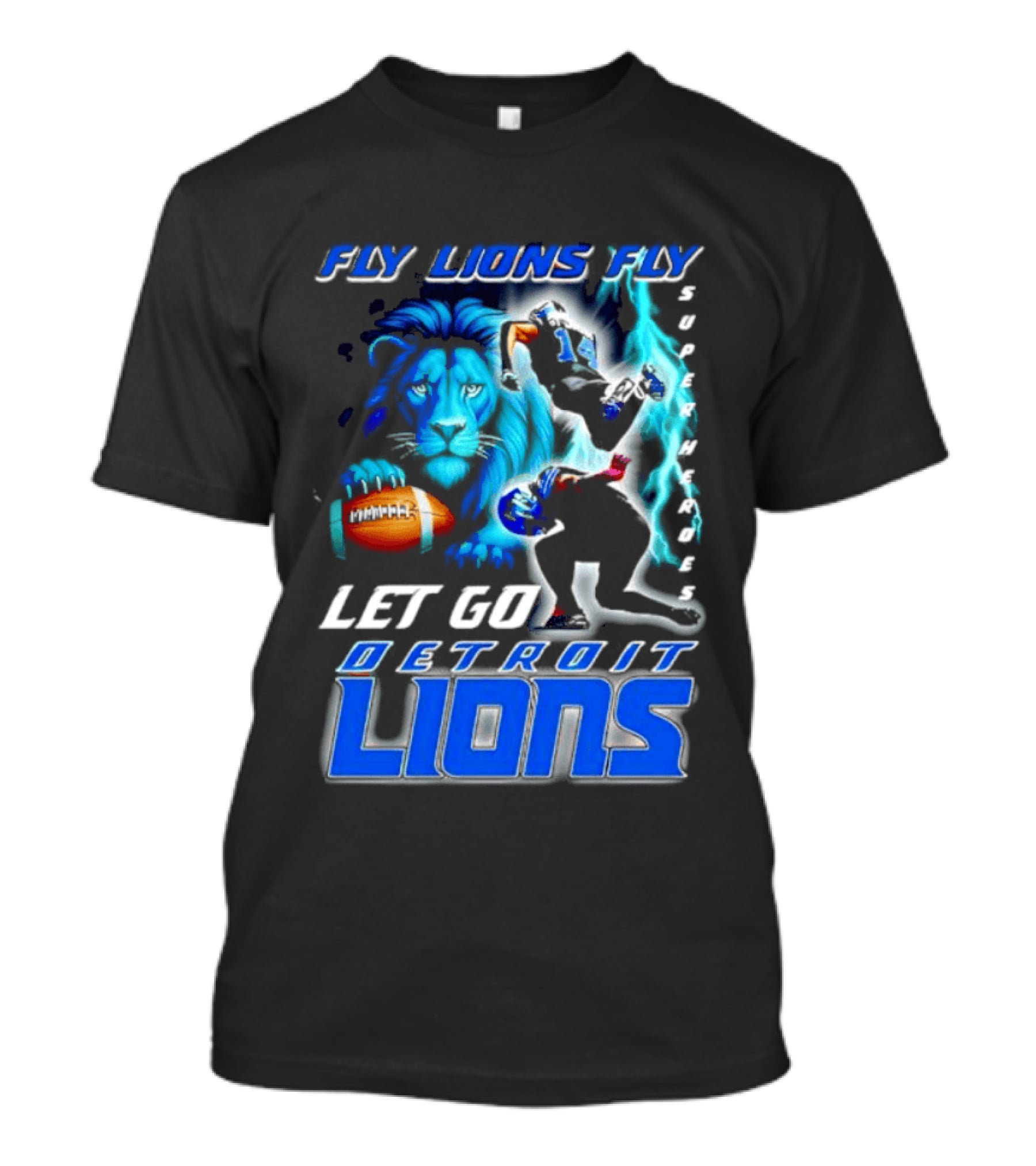 Fly Lions Fly Let Go Detroit Lions Football Journey T-Shirt