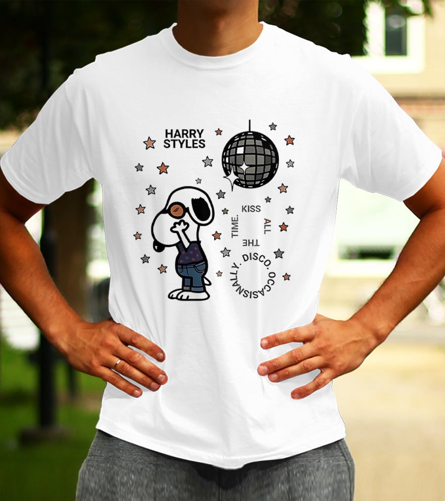 Harry Styles Snoopy Kiss The Disco Ball Occasionally T-Shirt