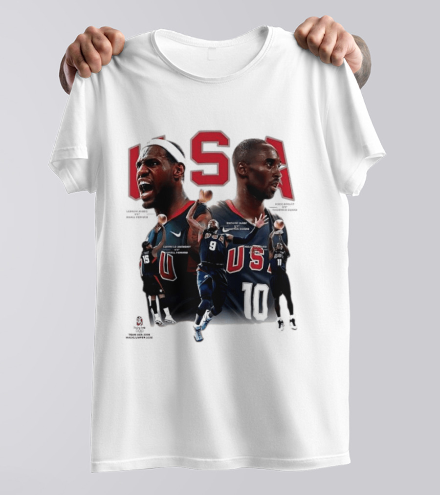 Kobe Bryant LeBron James Dwyane Wade Carmelo Anthony USA Basketball Redeem Team T-Shirt