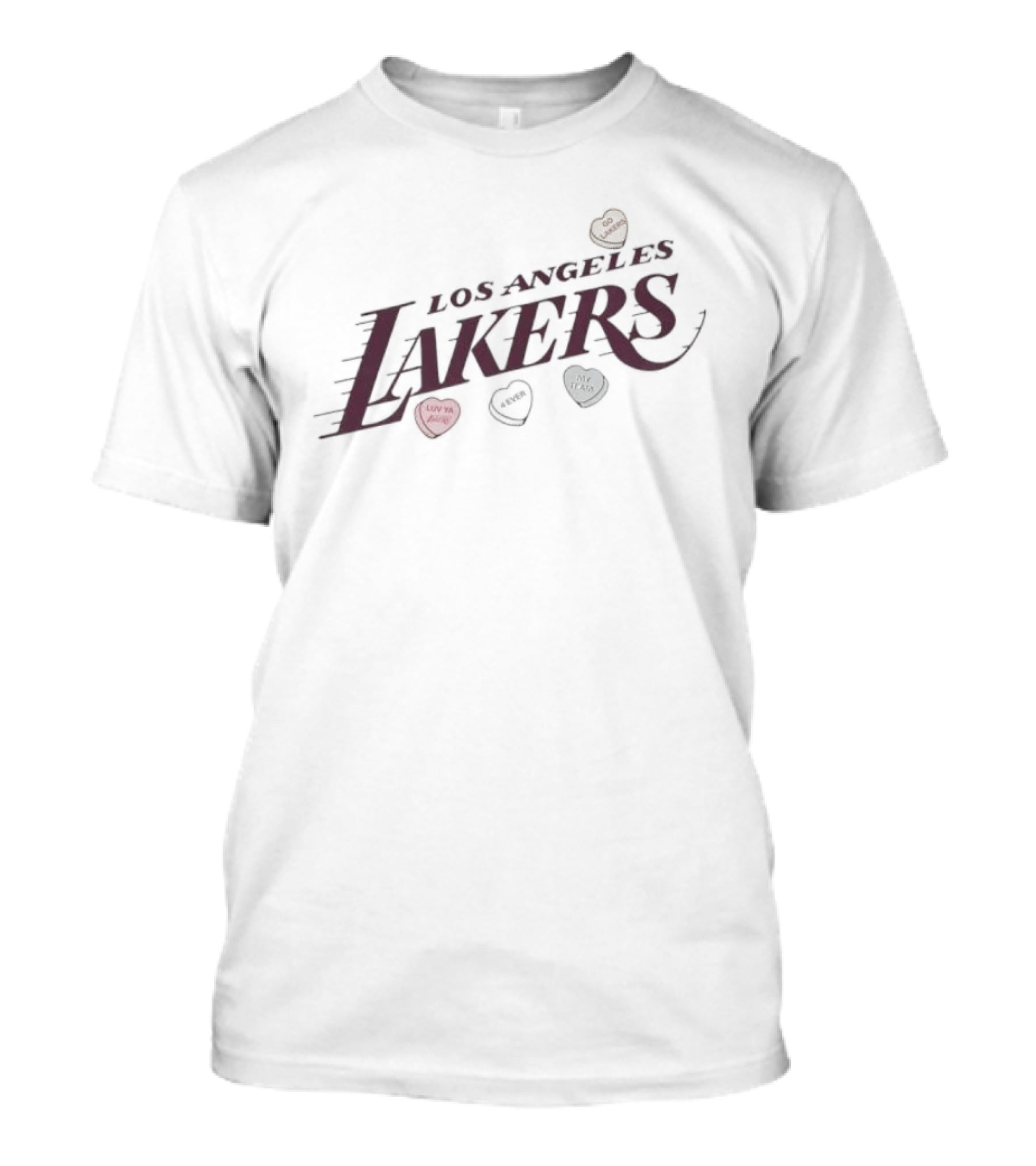 Los Angeles Lakers Valentine's Day Candy Hearts T-Shirt