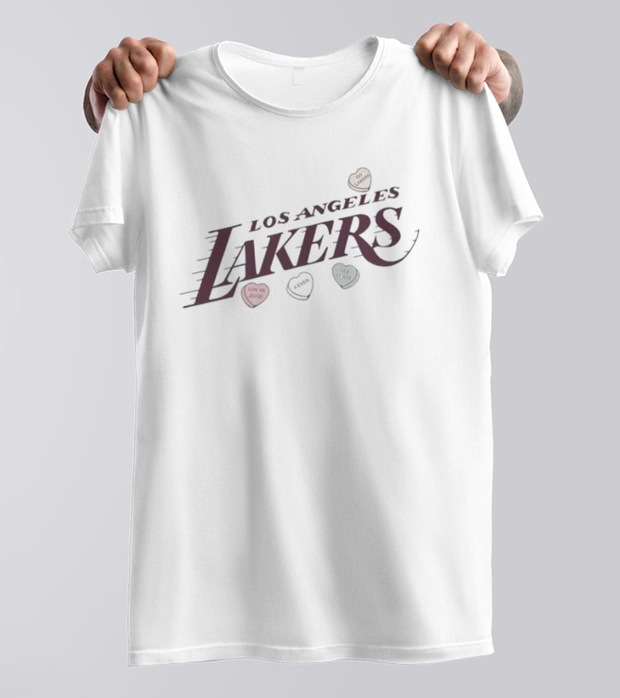 Los Angeles Lakers Valentine's Day Candy Hearts T-Shirt
