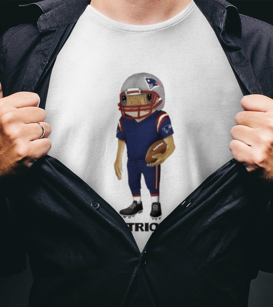Patriots Concho Football Helmet Player With Ball T-Shirt