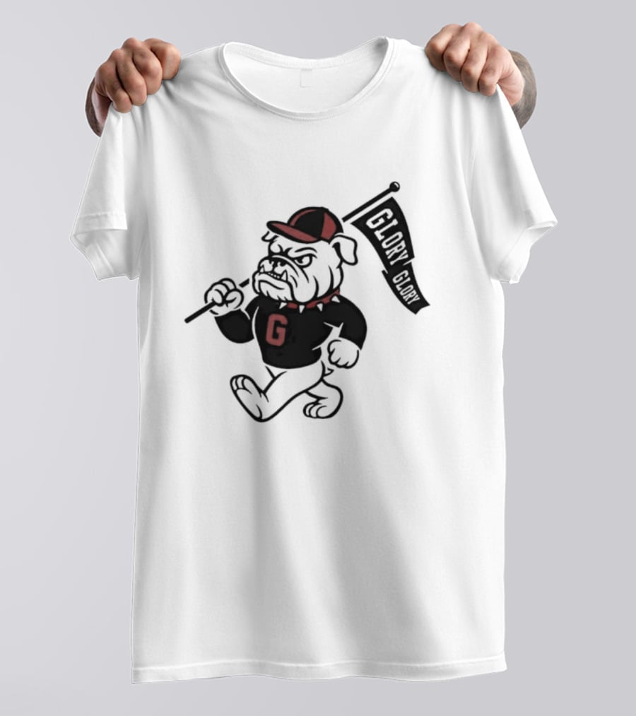 University Of Georgia G Glory Glory Bulldogs Hairy Dawg Flag T-Shirt