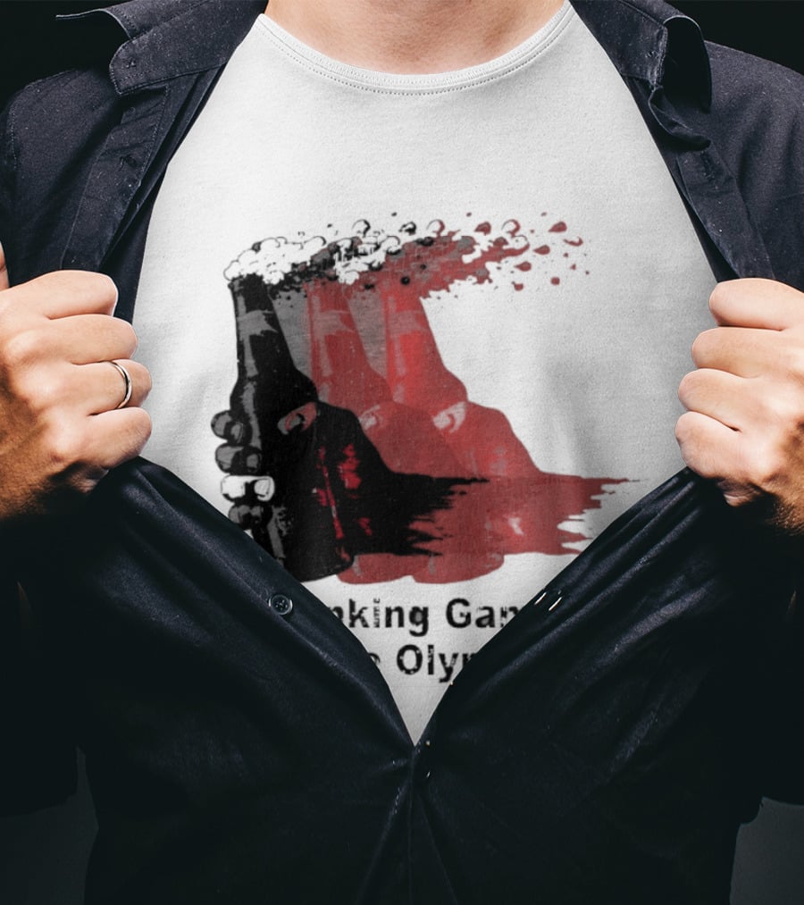 Drinking Games Of The Olympiad Pixelated Beer Splash T-Shirt