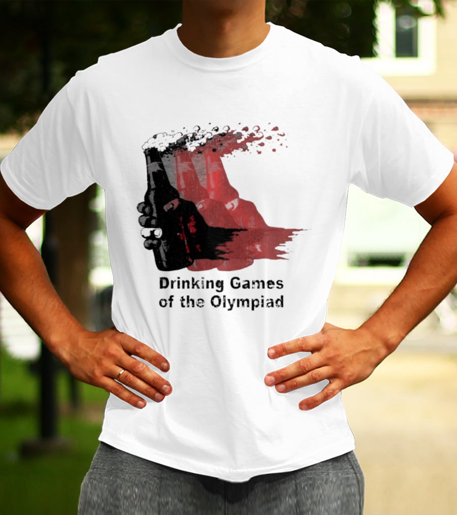 Drinking Games Of The Olympiad Pixelated Beer Splash T-Shirt