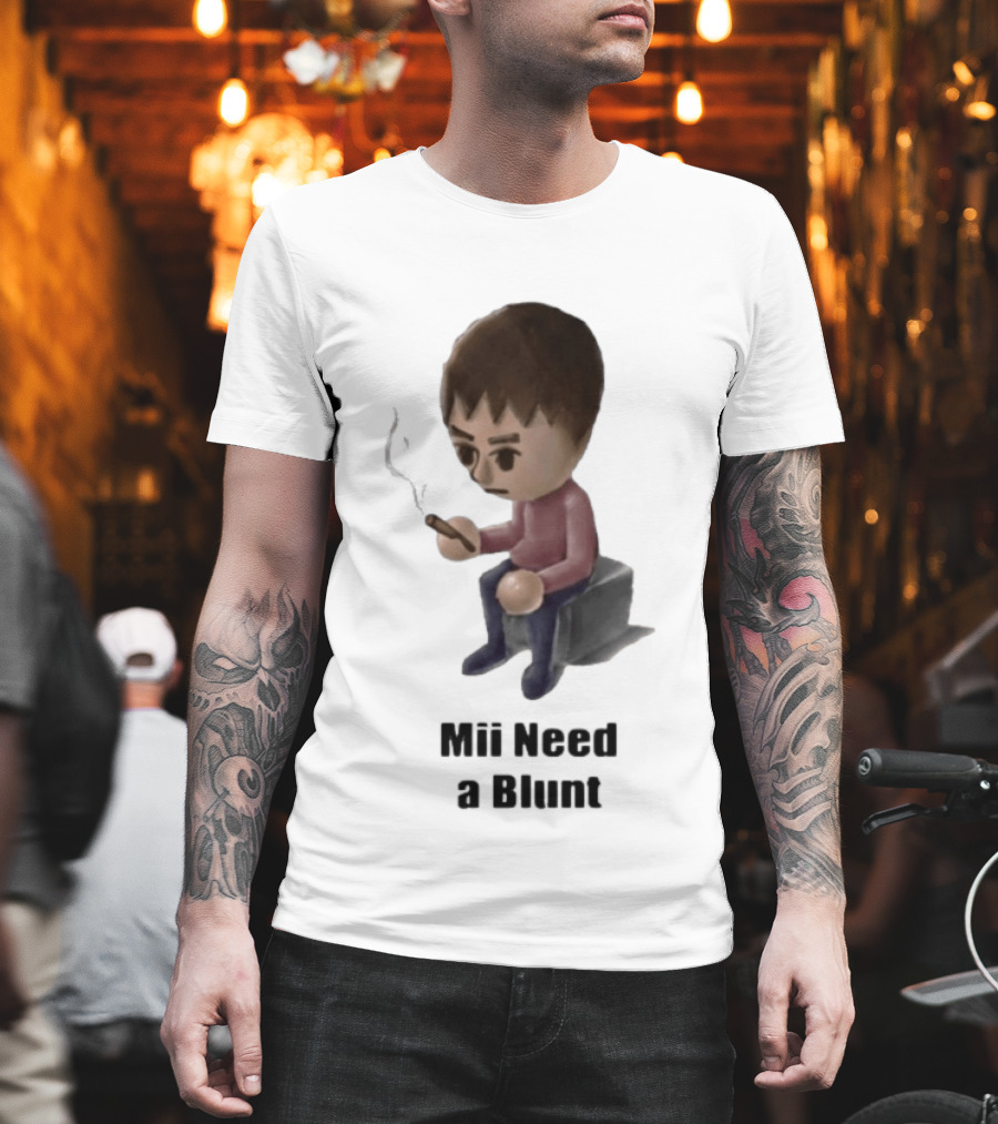 Mii Need A Blunt Smoking Character Gaming Twist T-Shirt