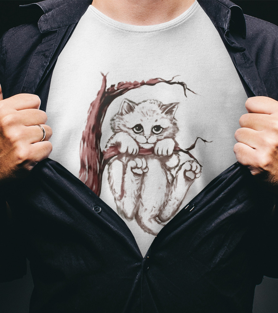 Hang In There Baby Cat On A Branch T-Shirt