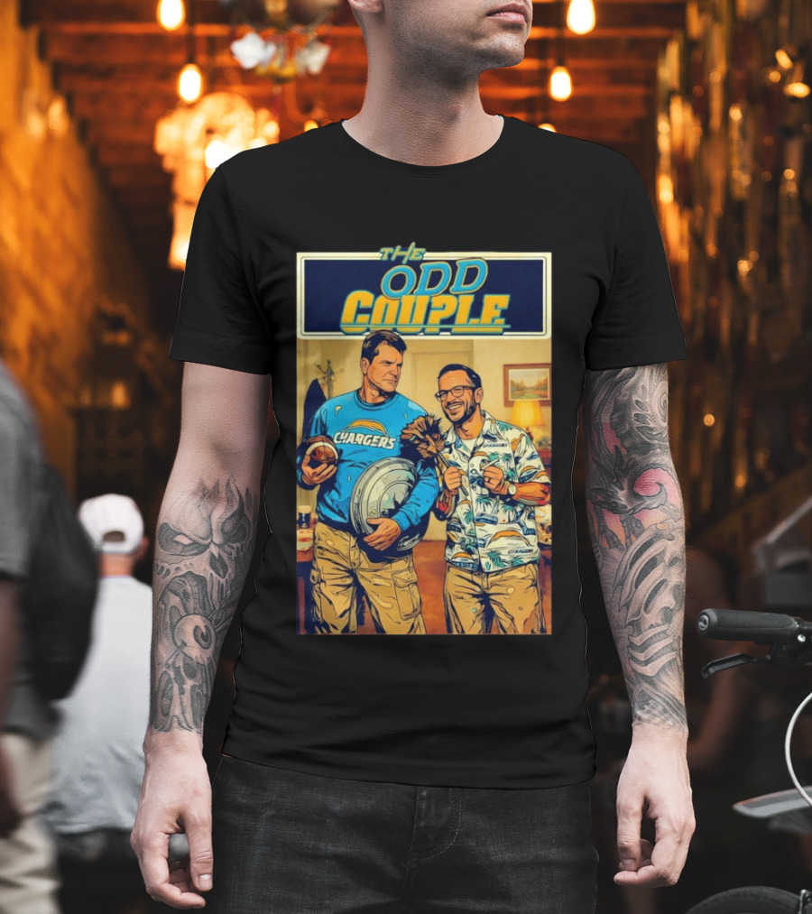 Los Angeles Chargers The Odd Couple TV Show Cartoon Football T-Shirt