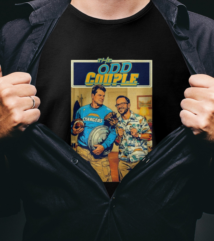 Los Angeles Chargers The Odd Couple TV Show Cartoon Football T-Shirt