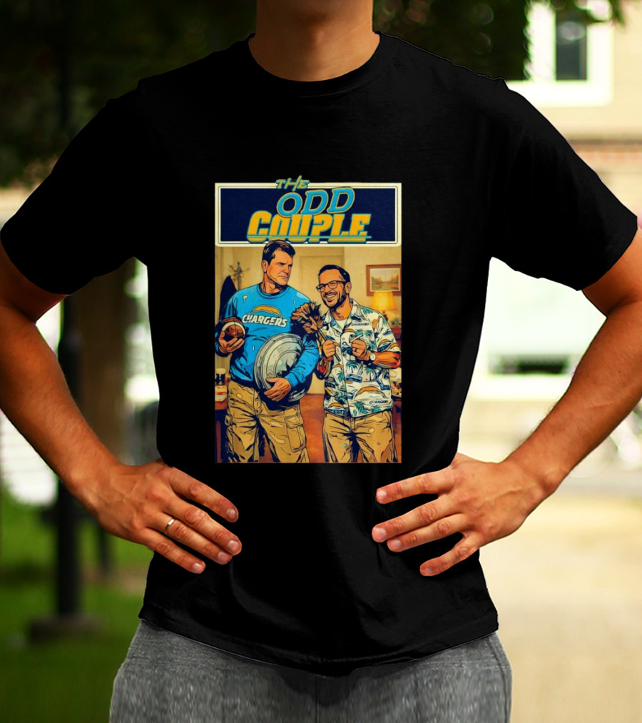 Los Angeles Chargers The Odd Couple TV Show Cartoon Football T-Shirt