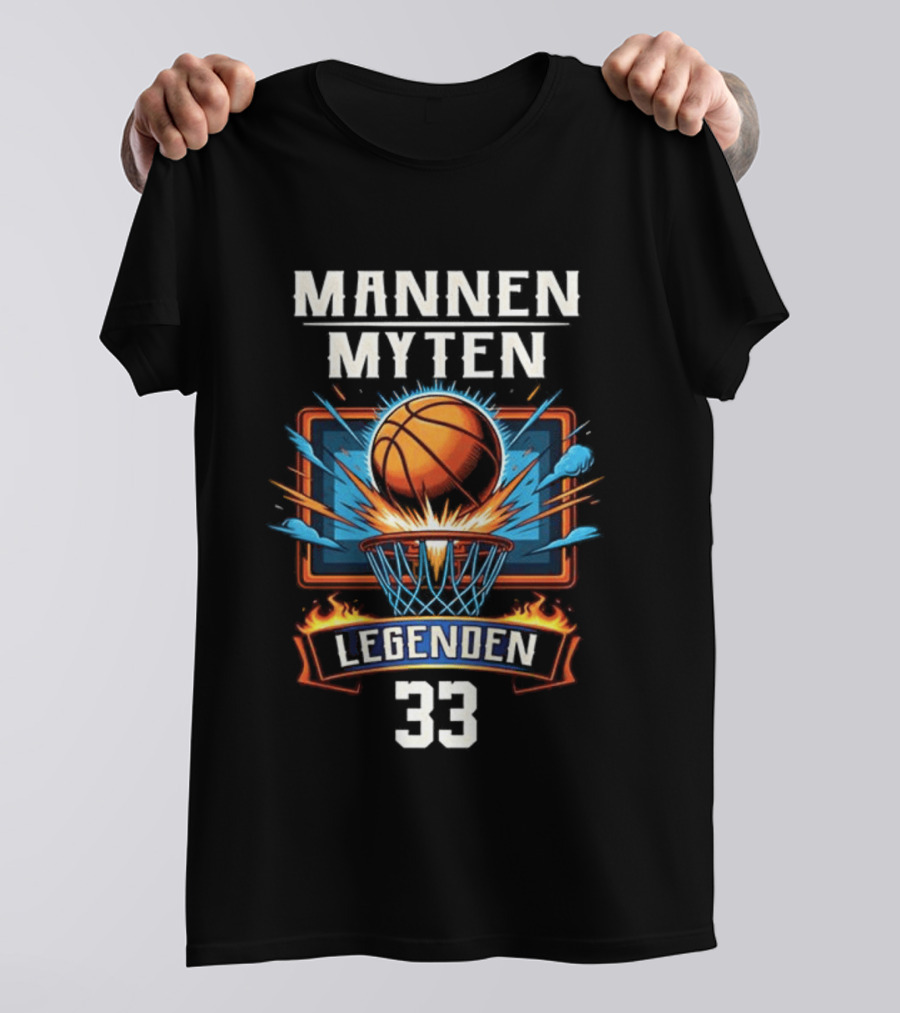 Mannen Myten Legenden Basketball 33 Explosive Slam Dunk T-Shirt