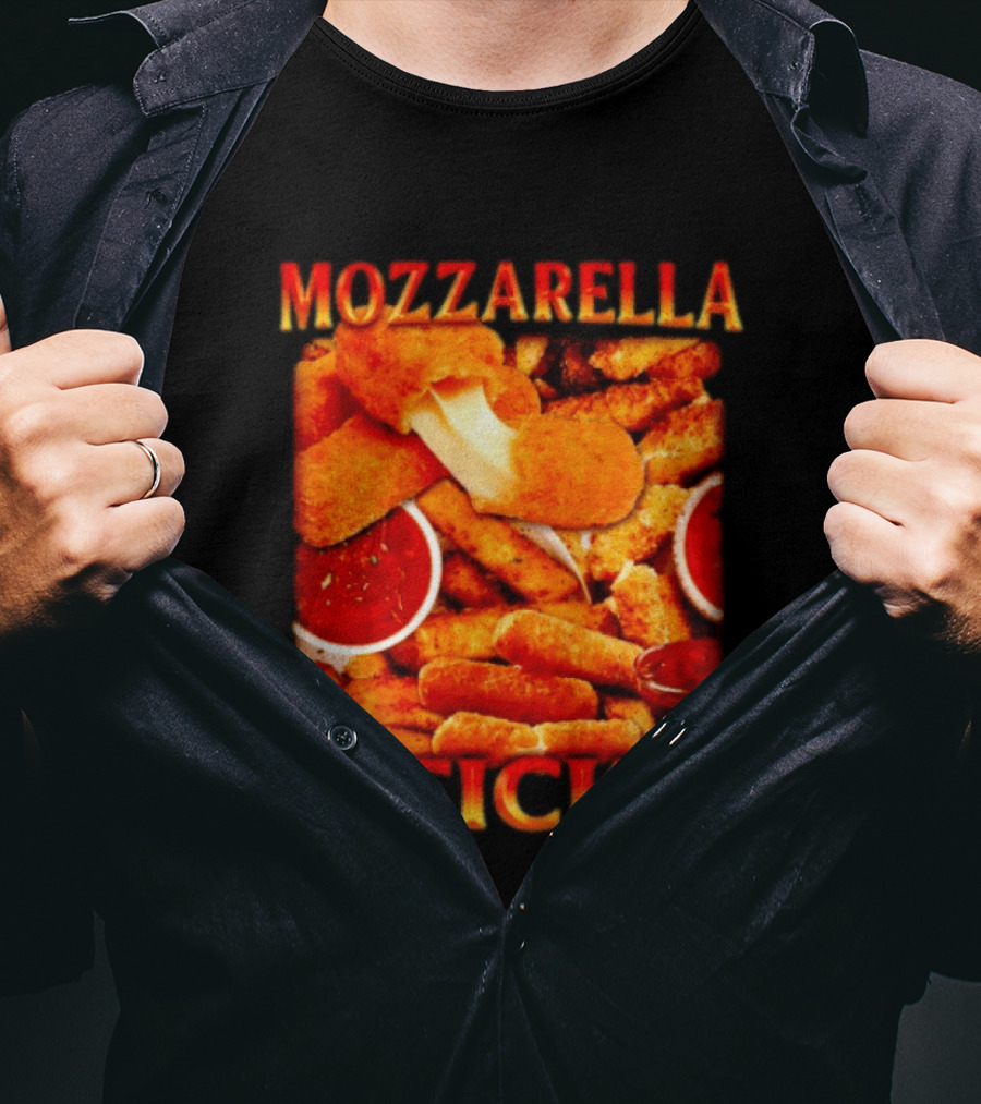 Mozzarella Sticks Gooey Cheese And Marinara Snack T-Shirt