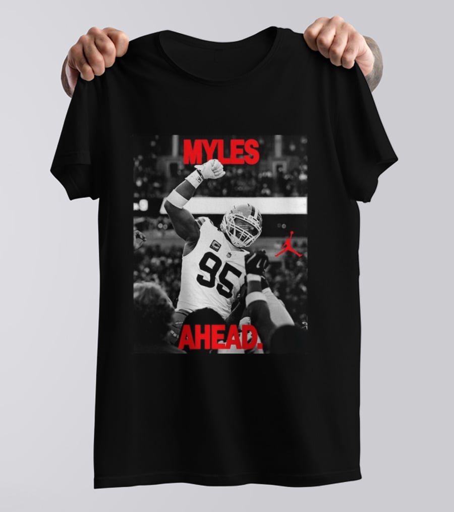 Myles Garrett Cleveland Browns 95 X Jordan Myles Ahead T-Shirt