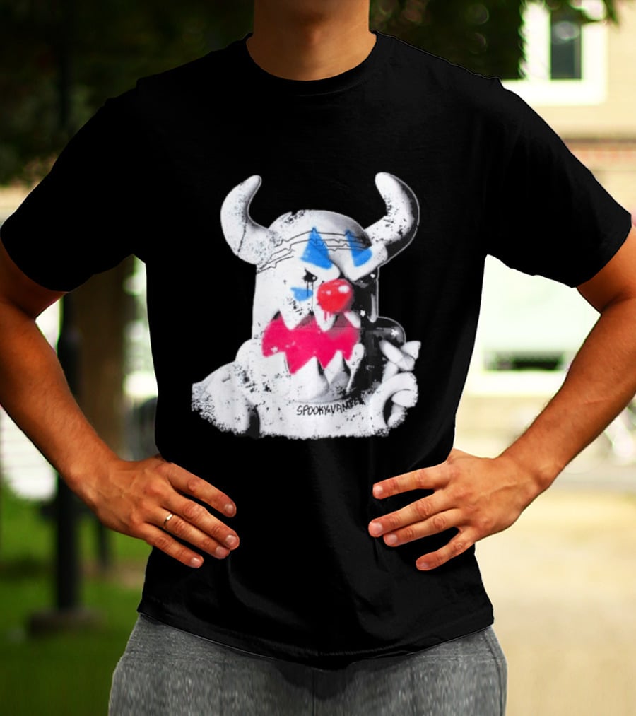 Spooky Vameee Monster Graffiti Style With Horns And Clown Features T-Shirt