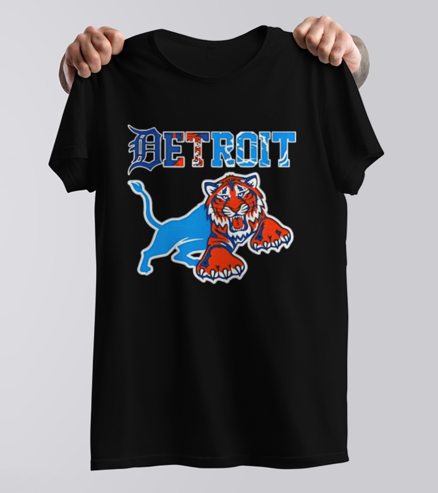 Detroit Tigers Lions Collaboration Fan Gear T-Shirt