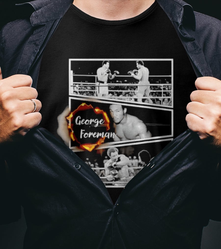 George Foreman Boxing Legend Iconic Fight Moments T-Shirt