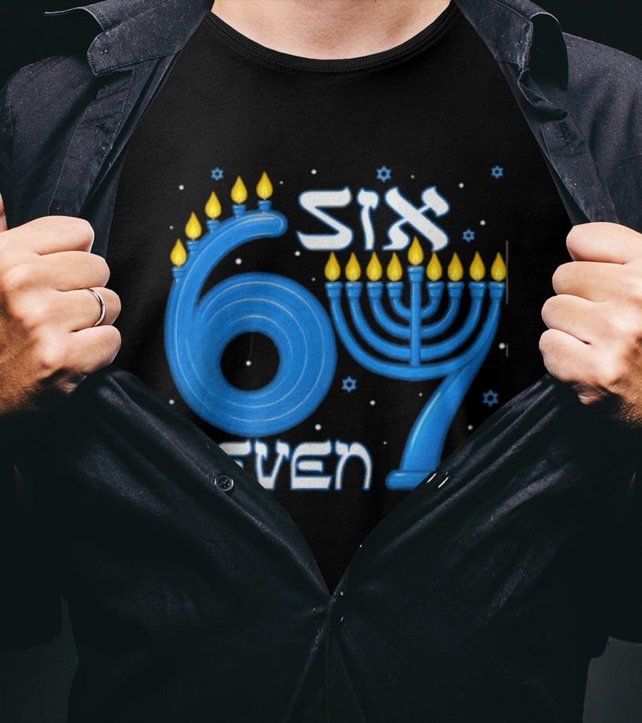 Hanukkah Menorah Six 7 Celebration T-Shirt