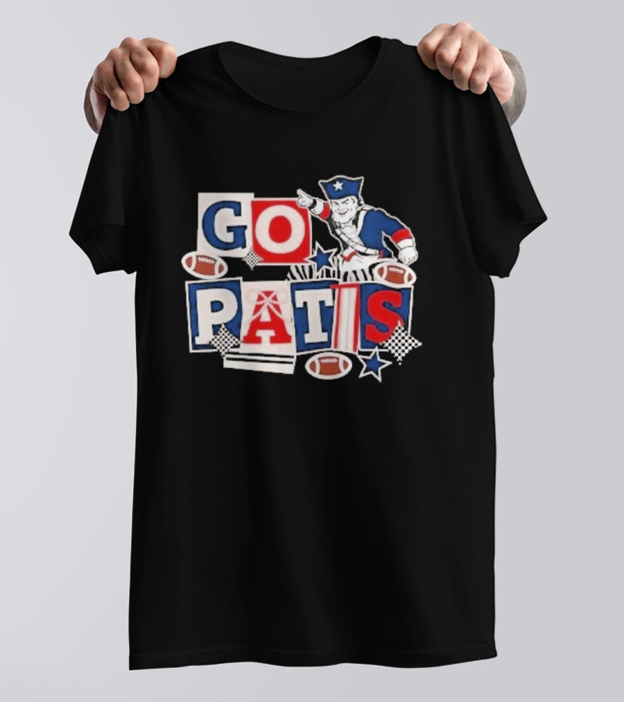 GO PATS New England Patriots Football Fan Cheer T-Shirt