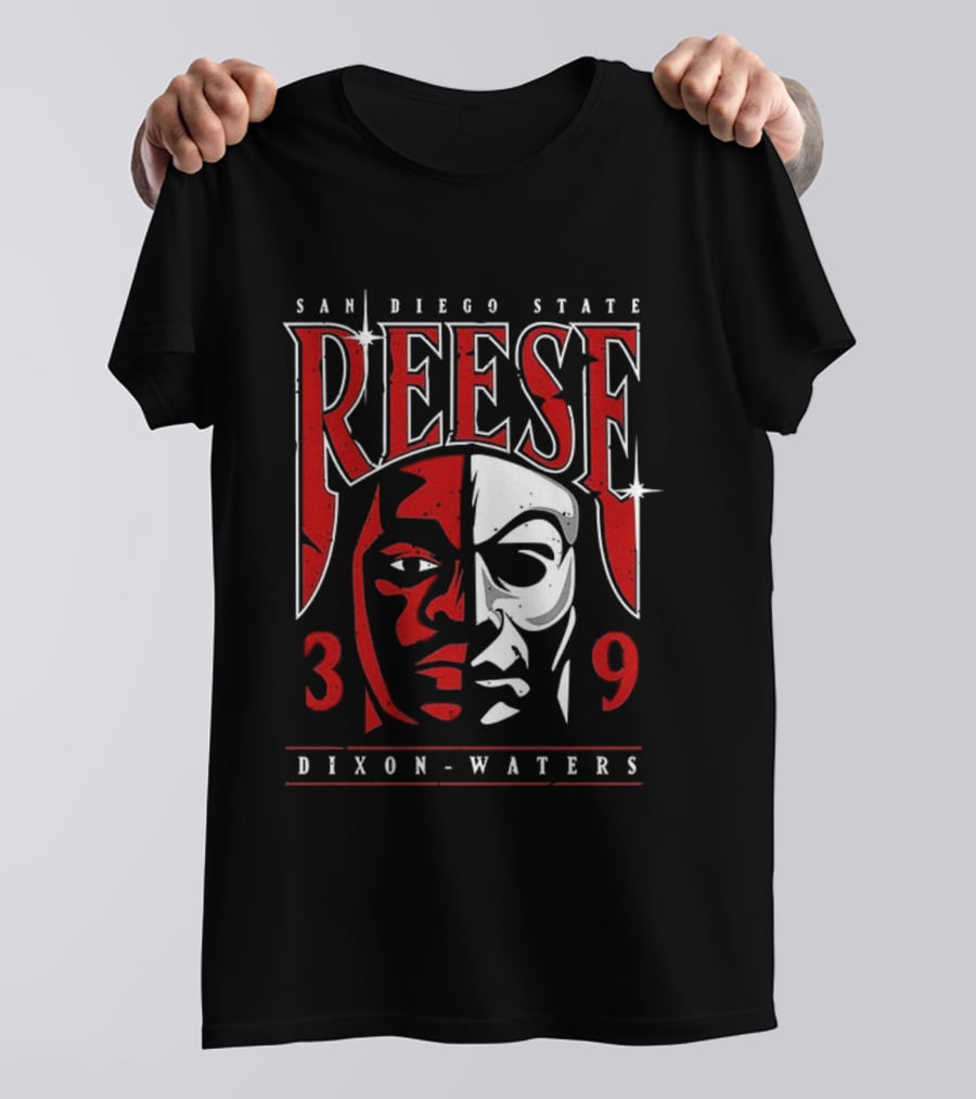 San Diego State Reese Dixon Waters 39 Bicolor Face T-Shirt