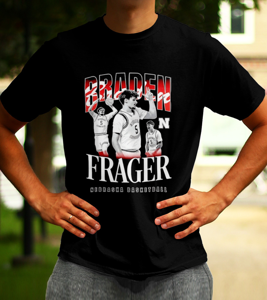 Braden Frager Nebraska Cornhuskers Basketball 90s T-Shirt
