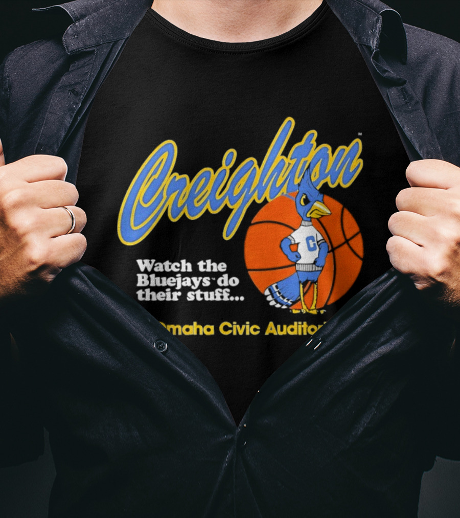 Creighton The Bluejays Do Their Stuff Omaha Civic Auditorium T-Shirt