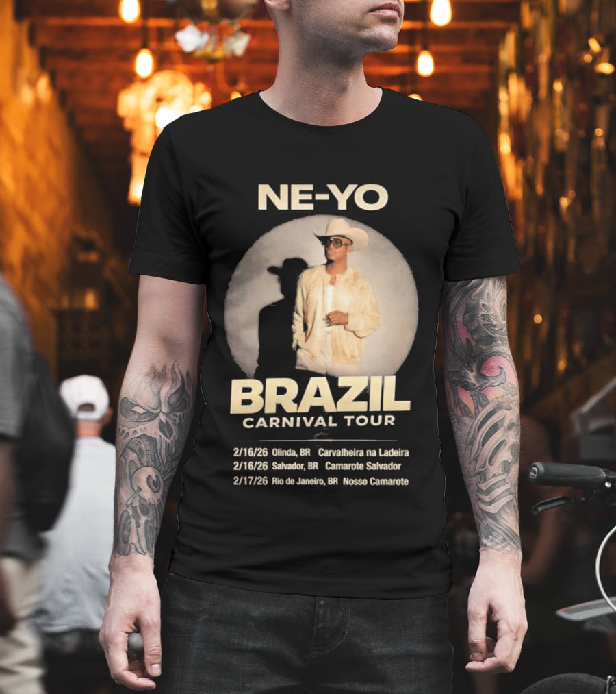 Ne Yo Brazil Carnival Tour 2026 Olinda Salvador Rio De Janeiro Dates T-Shirt