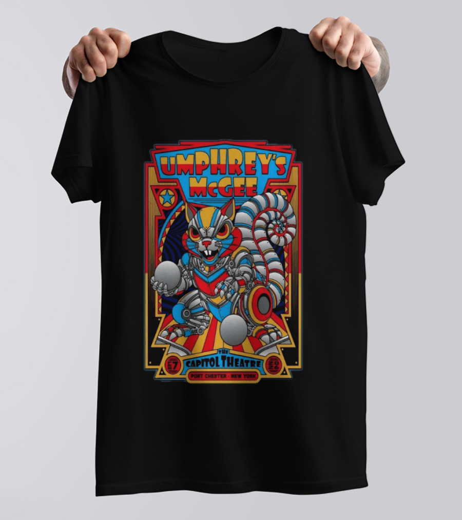 Umphrey's McGee Capitol Theatre Port Chester NY February 7 2026 Robot Squirrel T-Shirt