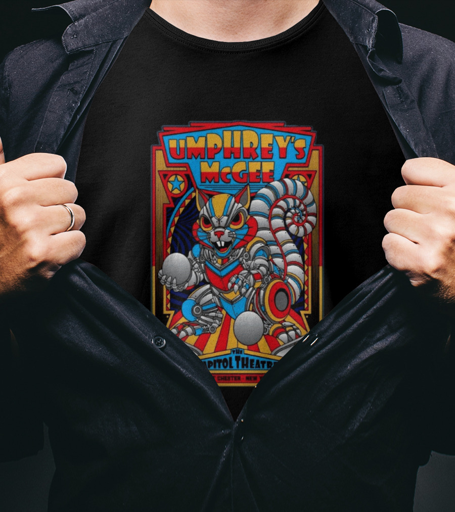 Umphrey's McGee Capitol Theatre Port Chester NY February 7 2026 Robot Squirrel T-Shirt
