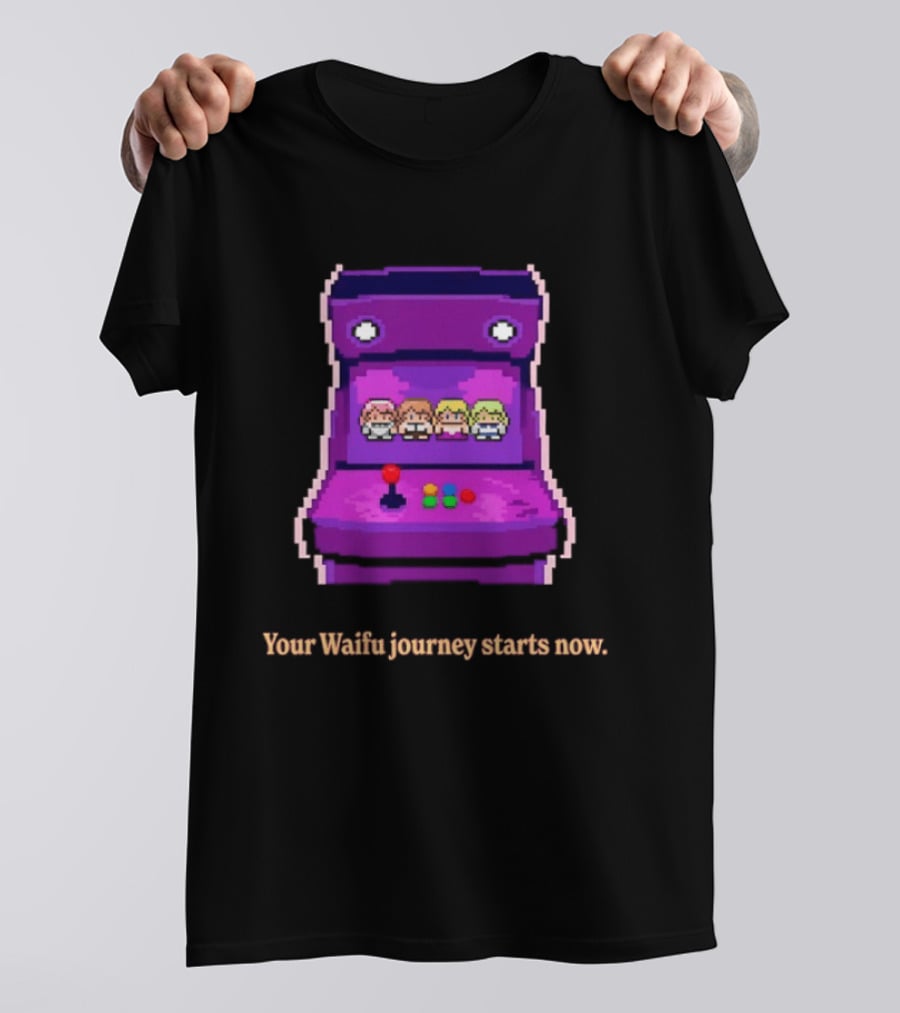 Arcade Adventure Your Waifu Journey Starts Now Game T-Shirt