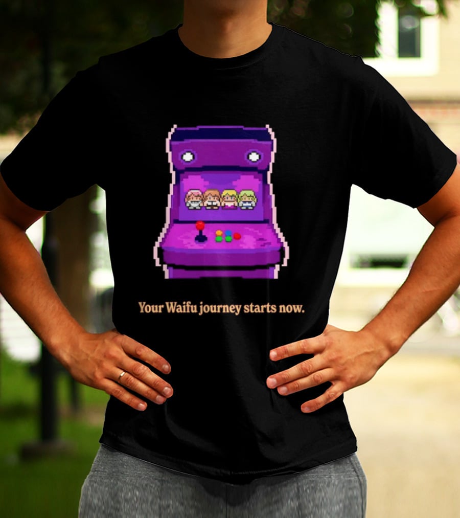Arcade Adventure Your Waifu Journey Starts Now Game T-Shirt