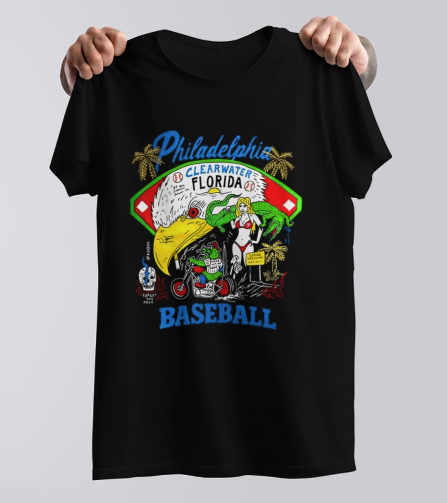 Philadelphia Phillies Clearwater Florida Baseball Alligator Beach Scene 2026 T-Shirt
