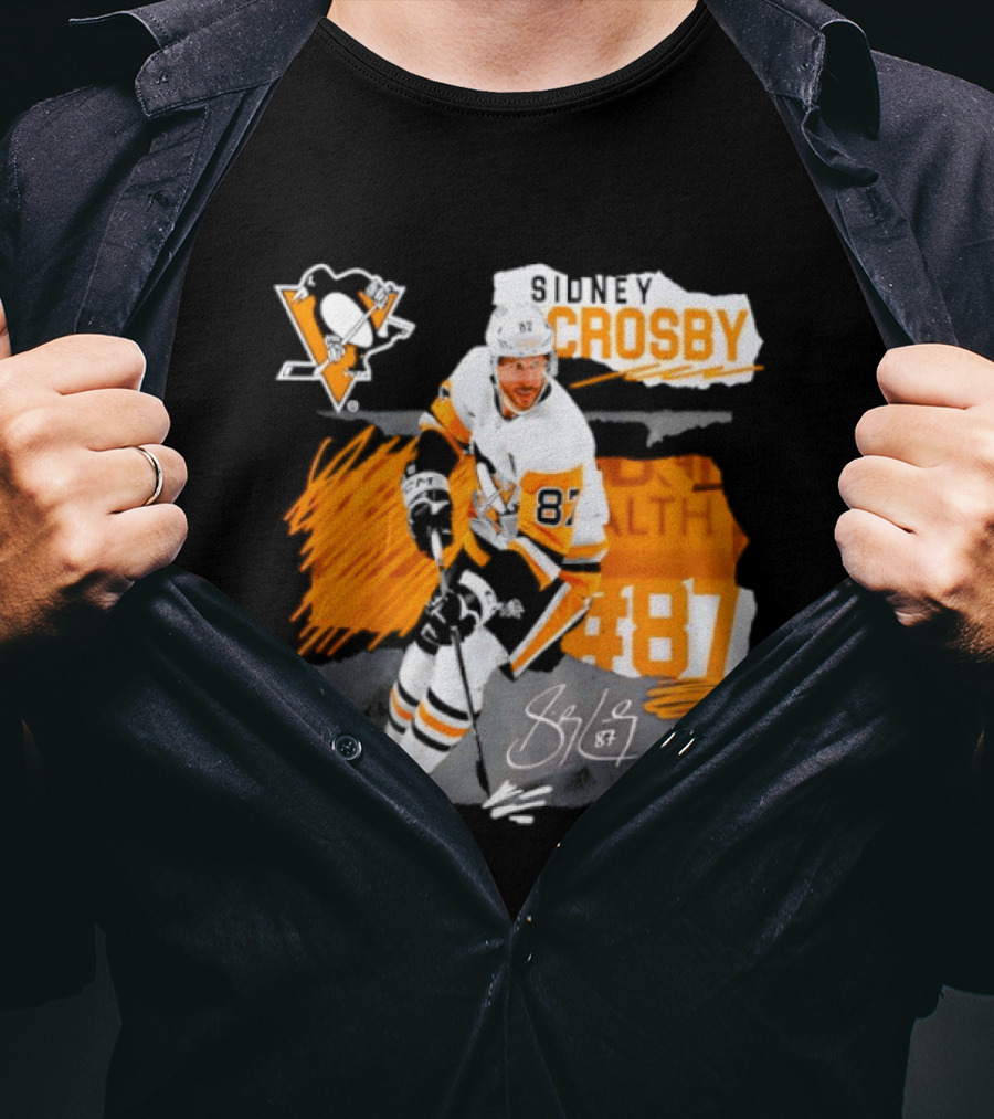 Pittsburgh Penguins Sidney Crosby 87 Fresh Ice Hockey Legend T-Shirt