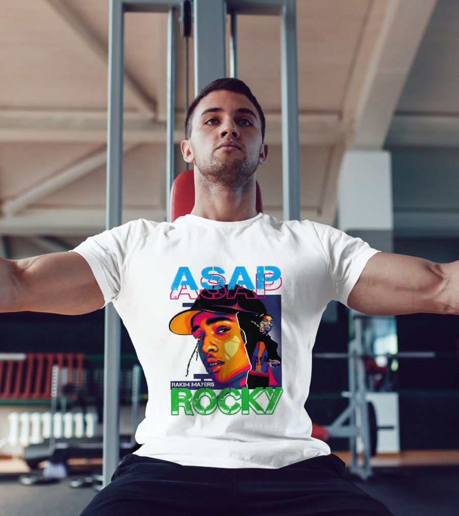 ASAP Rocky Rakim Mayers Hip Hop Street Art Bold Pop Color Aesthetic T-Shirt