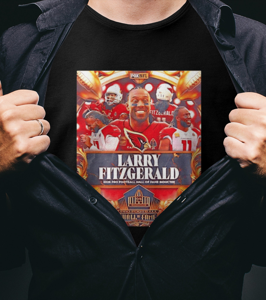 Larry Fitzgerald Arizona Cardinals 2026 Pro Football Hall Of Fame Inductee NFL T-Shirt