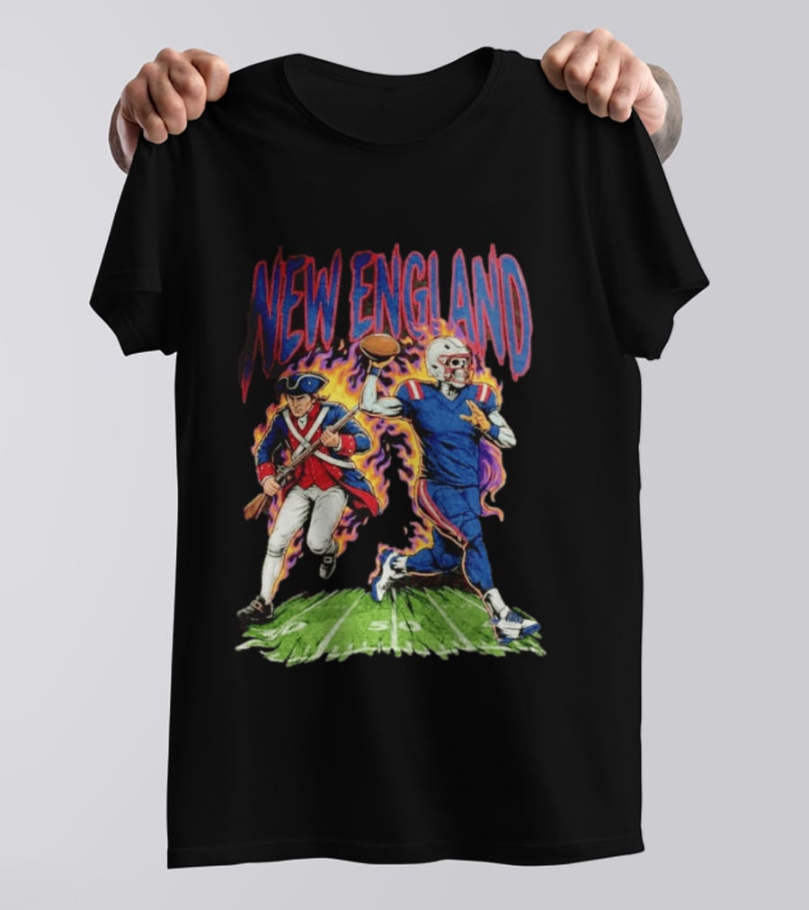 New England Patriots Skeleton Football Game Day Fan T-Shirt